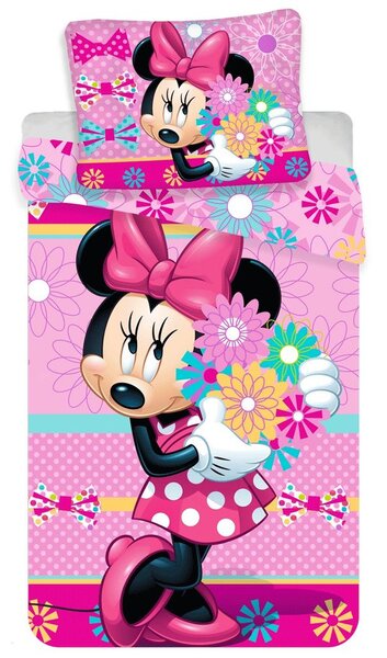Jerry Fabrics Povlečení Minnie - Minnie - Bows and flowers | 140 x 200 cm / 70 x 90 cm