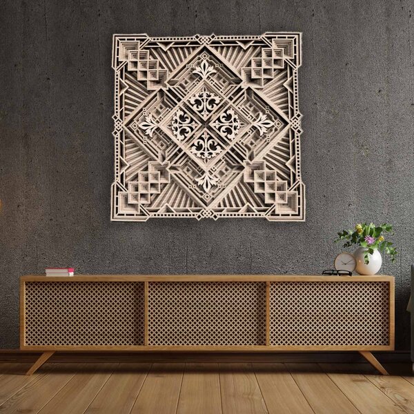 Exkluzivní malba mandalou na zeď 3D square - KREJDER: Rozměr 30 x 30 cm 4252-72376 PR0461
