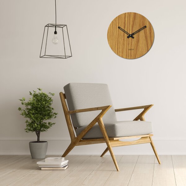 Minimalistické hodiny na stenu kruh - POLTEX: HDF - Javor Světlé 30 cm 4253-99227 HDFK037