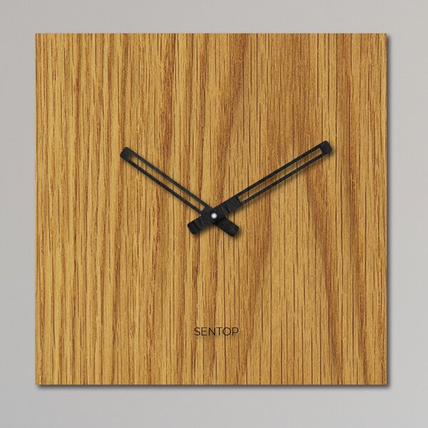 Minimalistické hodiny na zeď čtverec bez čísel| HOPA: HDF - Dub 30 cm Světlé 4254-72448 HDFK036