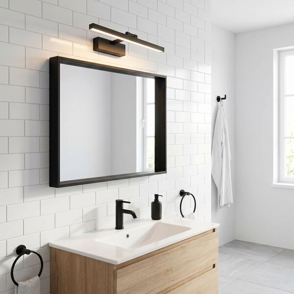 Toolight Rea, Koupelnové nástěnné LED svítidlo APP1866-1W 40 cm Black, OSW-66022