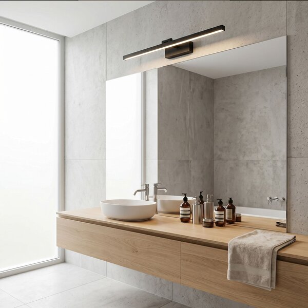 Toolight Rea, Koupelnové nástěnné LED svítidlo APP1868-1W 80 cm Black, OSW-66024