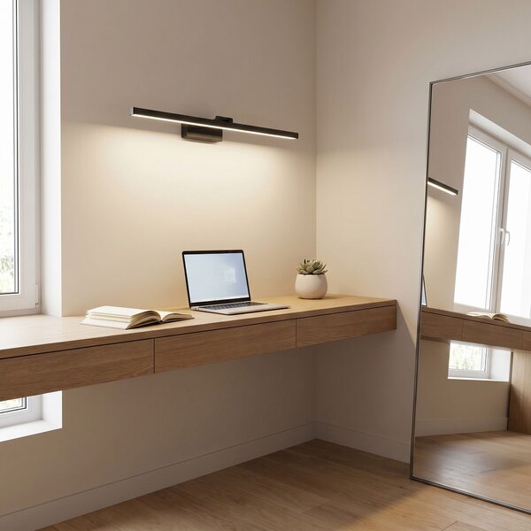 Toolight Rea, Koupelnové nástěnné LED svítidlo APP1868-1W 80 cm Black, OSW-66024
