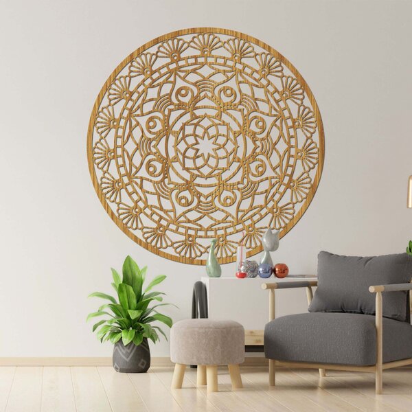 SENTOP | Dřevěná mandala harmonie – Elegantní dekorace na zeď I SENTOP HDF0176