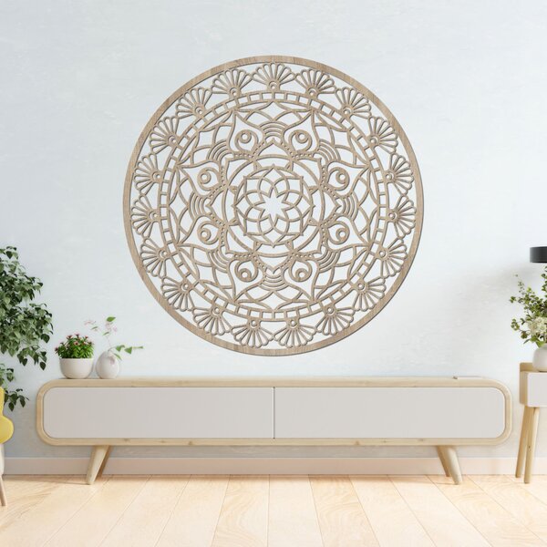 SENTOP | Dřevěná mandala harmonie – Elegantní dekorace na zeď I SENTOP HDF0176