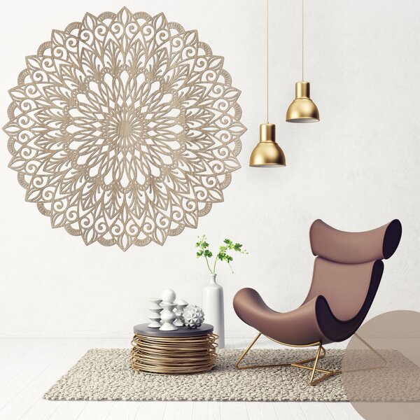Dřevěná mandala na zeď - dokonalý obraz pro harmonii v prostoru | HELGA: HDF - Ořech 20 cm 4375-79949 HDF0251-WALNUT-20