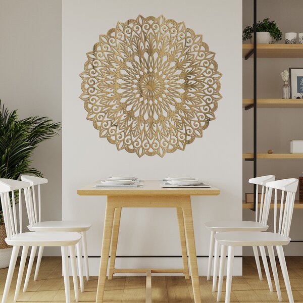 Dřevěná mandala na zeď - dokonalý obraz pro harmonii v prostoru | HELGA: HDF - Ořech 20 cm 4375-79949 HDF0251-WALNUT-20