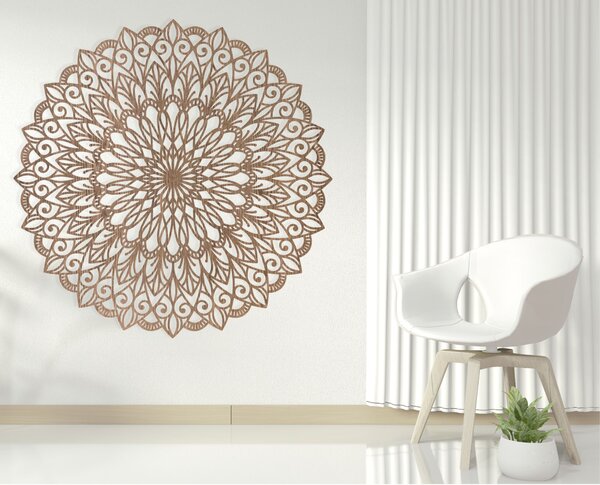 Dřevěná mandala na zeď - dokonalý obraz pro harmonii v prostoru | HELGA: HDF - Ořech 20 cm 4375-79949 HDF0251-WALNUT-20