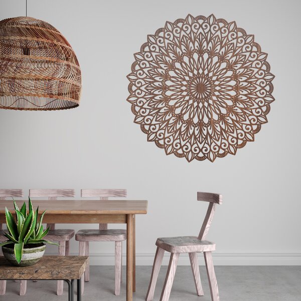 Dřevěná mandala na zeď - dokonalý obraz pro harmonii v prostoru | HELGA: HDF - Ořech 20 cm 4375-79949 HDF0251-WALNUT-20