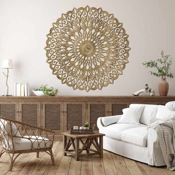Dřevěná mandala na zeď - dokonalý obraz pro harmonii v prostoru | HELGA: HDF - Ořech 20 cm 4375-79949 HDF0251-WALNUT-20