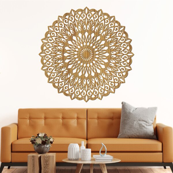 Dřevěná mandala na zeď - dokonalý obraz pro harmonii v prostoru | HELGA: HDF - Ořech 20 cm 4375-79949 HDF0251-WALNUT-20