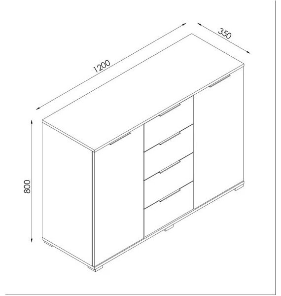 Komoda HOPE 120x78x35 dub sonoma