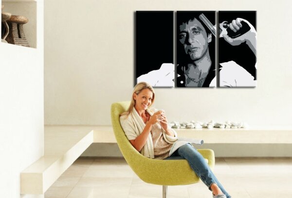 Ručně malovaný obraz POP Art AL PACINO 3 díly al32