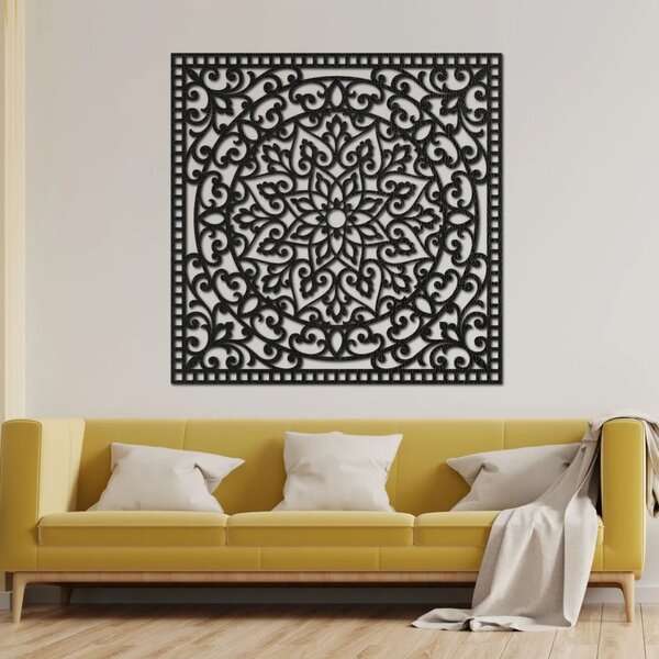 Dřevěný obraz čtverec orientální mandala | KVIDO: HDF - Ořech Rozměr 30 x 30 cm 4377-80123 HDF0514