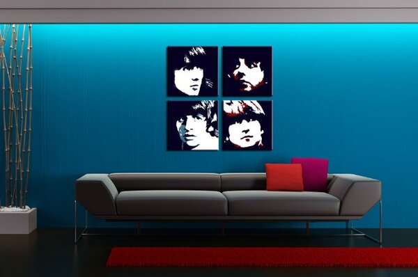 Ručně malovaný obraz POP Art BEATLES 4 Piece Beat