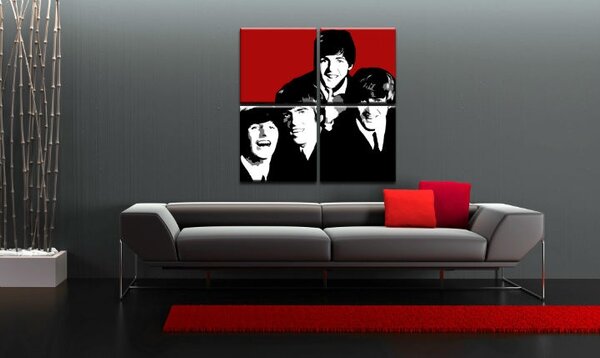 Ručně malovaný obraz POP Art BEATLES 4 dílná bea7