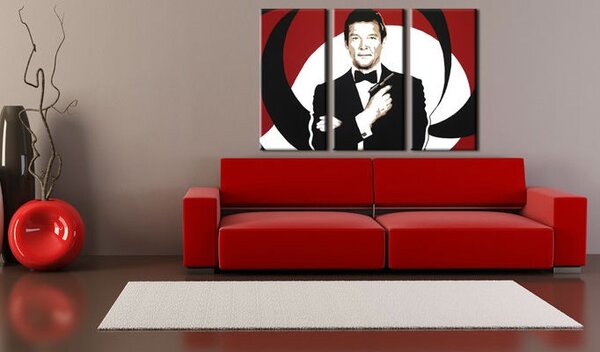 Ručně malovaný obraz POP Art James Bond 3 dílný Bond