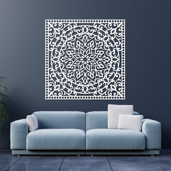 Dřevěný obraz čtverec orientální mandala | KVIDO: HDF - Ořech Rozměr 30 x 30 cm 4377-80123 HDF0514