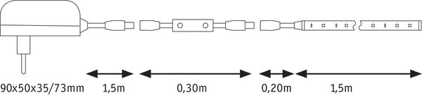 P 78958 SimpLED Power Strip sada 1,5m neutrální bílá 17W s krytím - PAULMANN