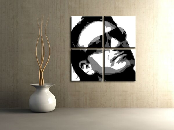 Ručně malovaný obraz POP Art Bono-U2 4 díly bono2