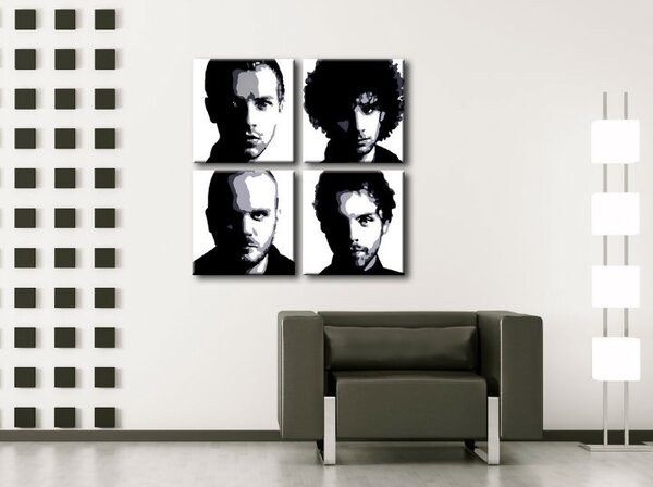 Ručně malovaný obraz POP Art Coldplay 4 kusů cp