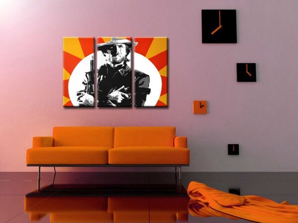 Ručně malovaný obraz POP Art Clint Eastwood 3 kusy ce2