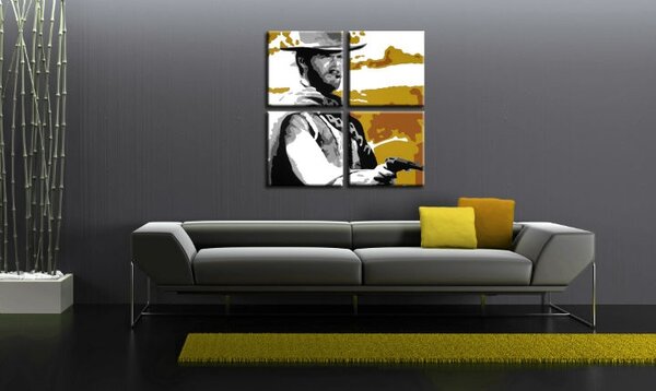 Ručně malovaný obraz POP Art Clint Eastwood 3 kusy ce3