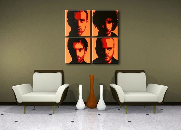 Ručně malovaný obraz POP Art Coldplay 4 kusy cp2