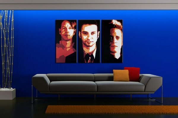 Ručně malovaný obraz POP Art Depeche Mode 3 díly dep2