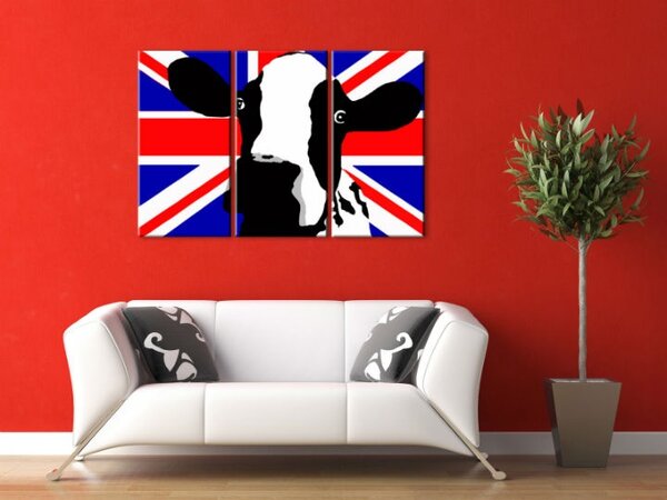 Ručně malovaný obraz POP Art Kráva 3 dílná cow2