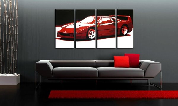 Ručně malovaný obraz POP Art FERRARI F40 4 dílný