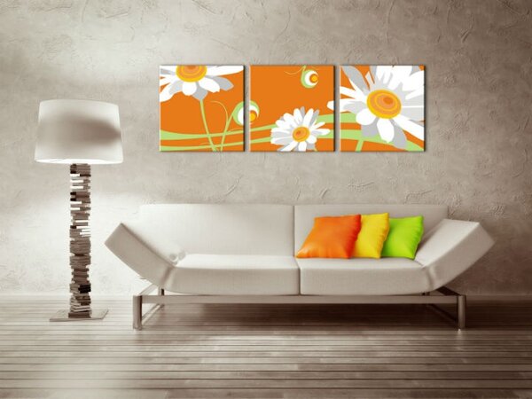 Ručně malovaný obrázek květiny POP Art, 3 kusy, flo6
