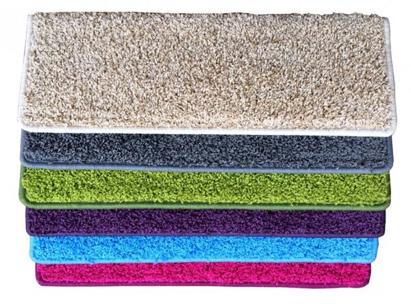 Vopi Nášlapy na schody Color shaggy béžový obdélník, samolepící - 24x65 obdélník (rozměr včetně ohybu)