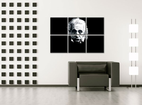 Ručně malovaný obraz POP Art Einstein 6 dílů Einstein