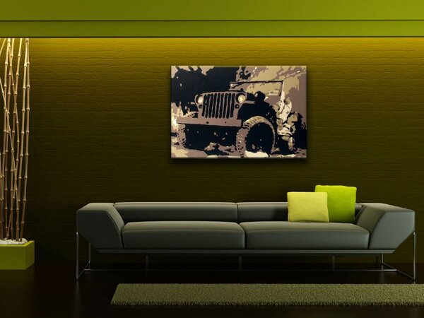 Ručně malovaný obraz POP Art JEEP 1 kus jeep
