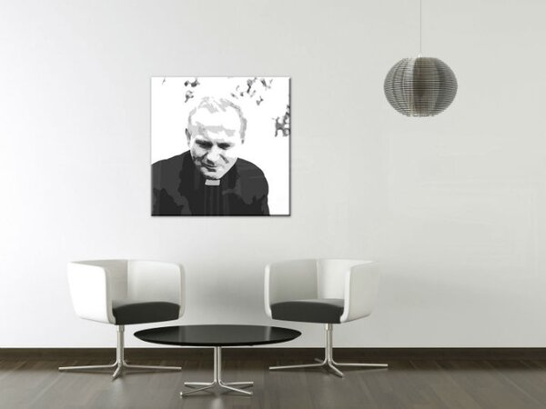 Ručně malovaný POP Art obrázek Jana Pavla II. 1 část jp