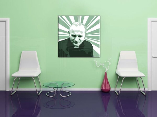 Ručně malovaný obrázek Jana Pavla II. ve stylu POP Art. 1 část jp3