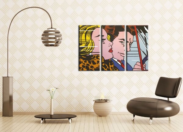 Ručně malovaný obraz POP Art LICHTENSTEIN 3 díly li4