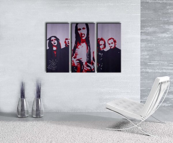 Ručně malovaný obraz POP Art Marilyn Manson 3 kusy mm