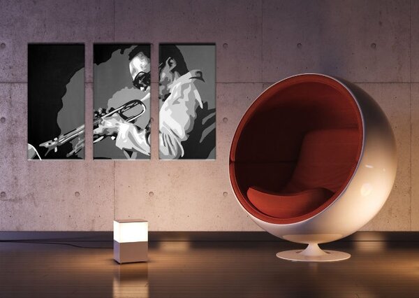 Ručně malovaný obraz POP Art Miles Davis 3 díly md