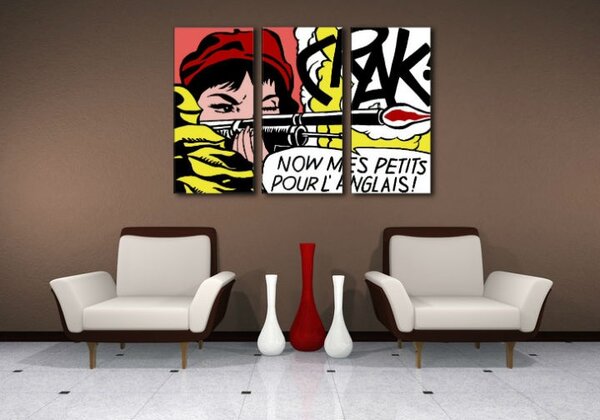 Ručně malovaný obraz POP Art LICHTENSTEIN 3 díly li8