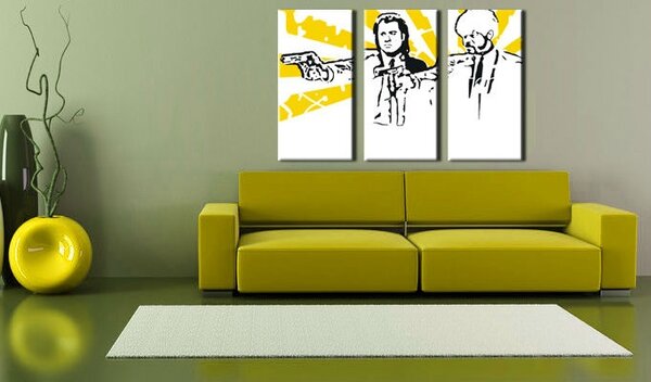 Ručně malovaný obraz POP Art Pulp Fiction 3 dílná pulp2