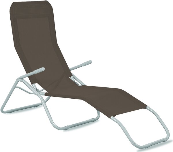 Aga 2x Zahradní lehátko SIESTA Tmavě hnědé