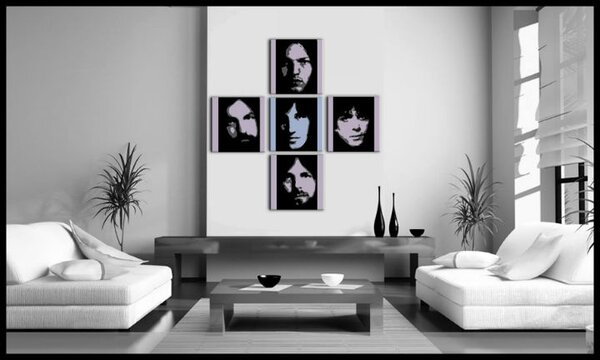 Ručně malovaný obraz POP Art Pink Floyd 4 dílná pf