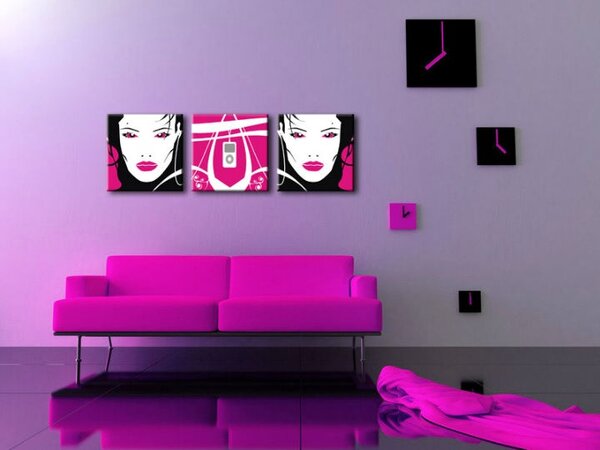 Ručně malovaný obraz POP Art I-GIRL 3 dílná sada