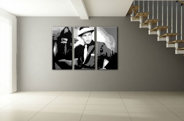 Ručně malovaný obraz POP Art Frank Sinatra - 3dílný hřích