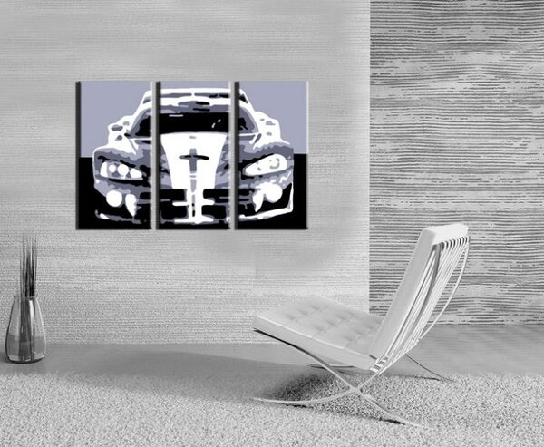 Ručně malovaný obraz POP Art Dodge Viper GTS 3dílná VIP