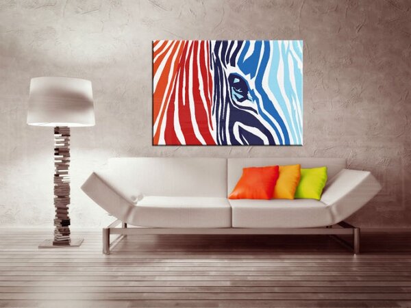 Ručně malovaný obraz POP Art BARVY 1 kus zebra