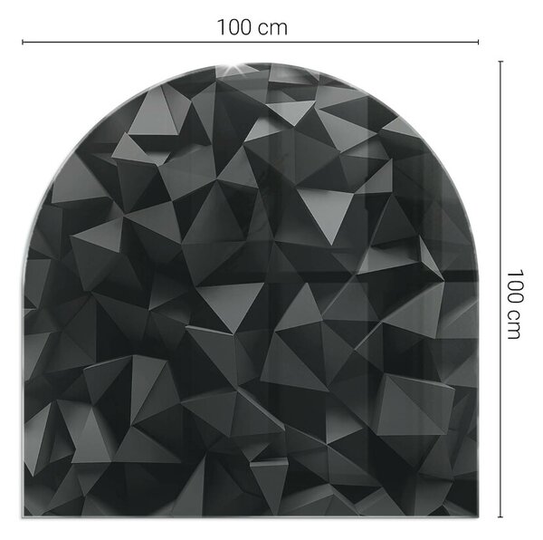 Půloválná podložka pod krbová kamna Geometrie ve třech rozměrech ppkpon-00005407