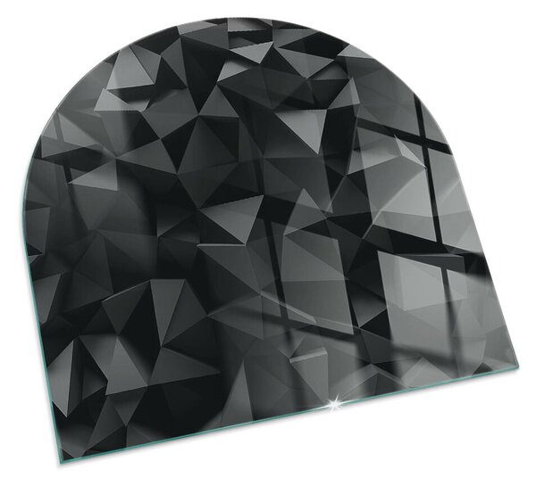 Půloválná podložka pod krbová kamna Geometrie ve třech rozměrech ppkpon-00005407